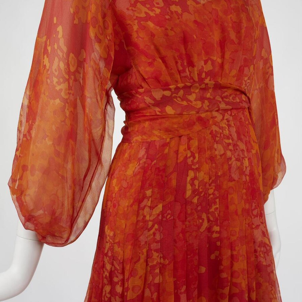 印花丝质连衣裙