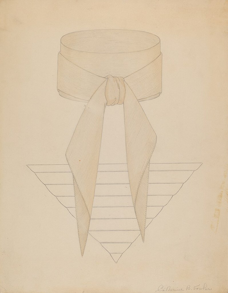 折叠摆放的衬衫与领带几何构图