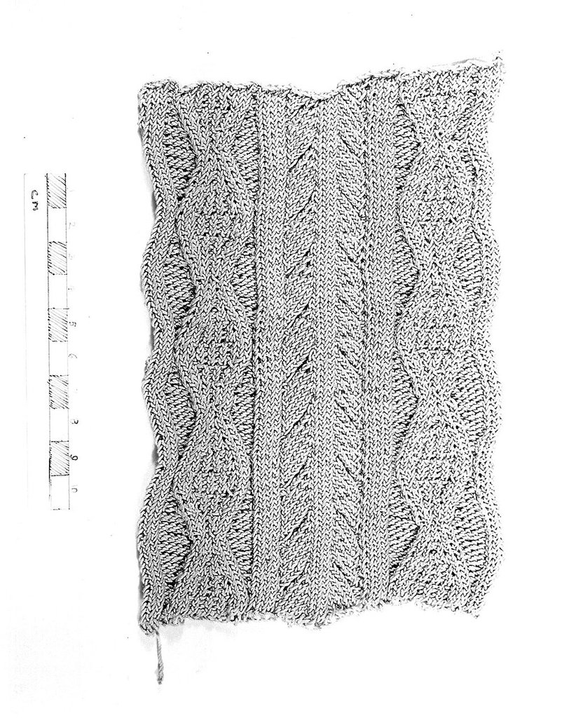 手工编织的针织布料特写