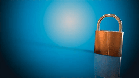 盾牌与锁的极简线条组合