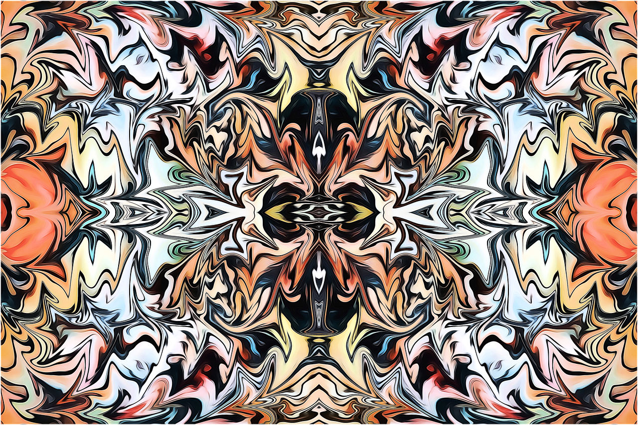 装饰性曼荼罗风格的对称万花筒图案